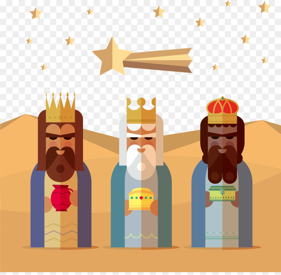 Die biblischen Heiligen drei Könige haben Wir Drei Könige Lizenzfreie Illustrationen - Flat König illustrator Vektor-material