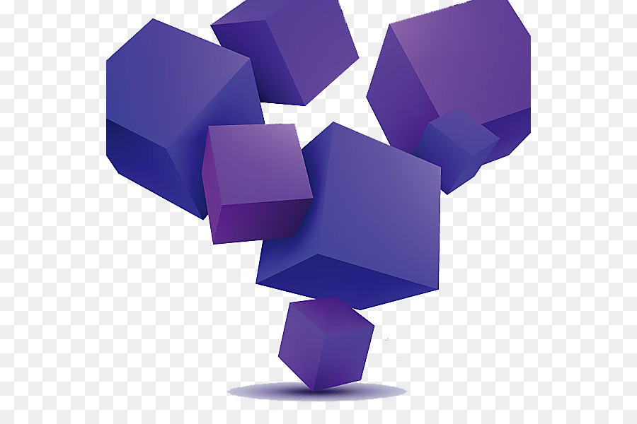 Cubo di spazio tridimensionale della Geometria Illustrazione - Viola cubo