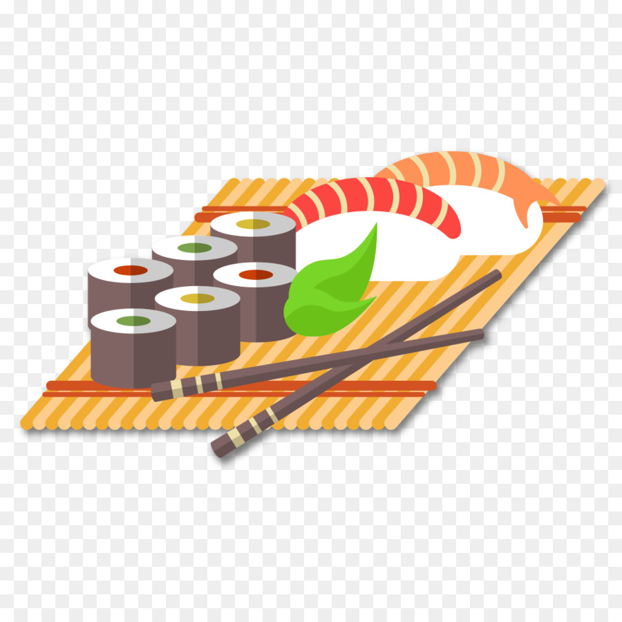 La Cucina giapponese, Sushi, pesce Fritto e Sashimi Tempura - Cartone animato realistico Giapponese ingredienti