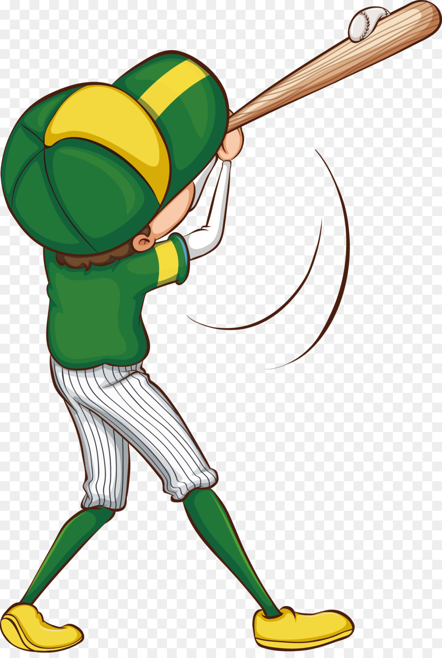 Baseball Disegno Giocatore Illustrazione - Verde Junior Baseball straordinario