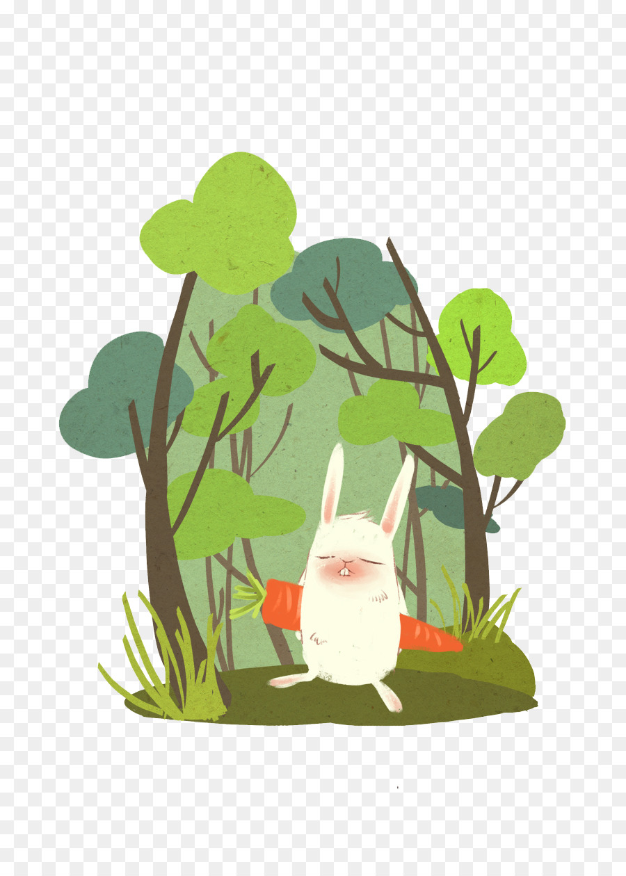 Coniglio Cartoon Illustrazione - Foresta coniglietti