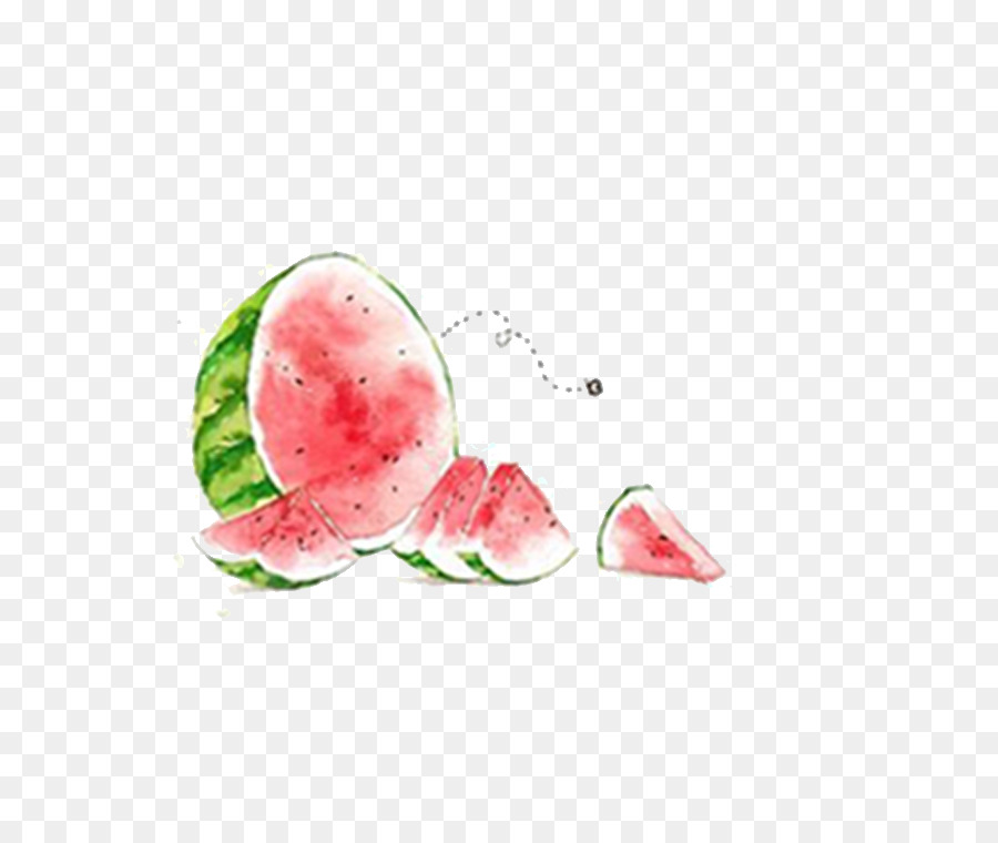 Wassermelone Aquarell-Sommer-Illustration - Wassermelone,Gouache