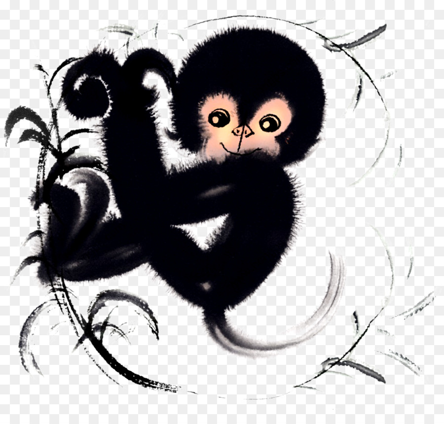 China Monkey Chinese New Year Zodiac Glück - Affe
