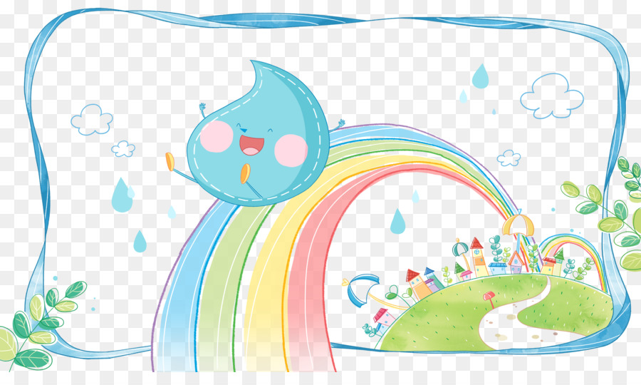 Arcobaleno Goccia Cartoon Illustrazione - Arcobaleno gocce d'acqua