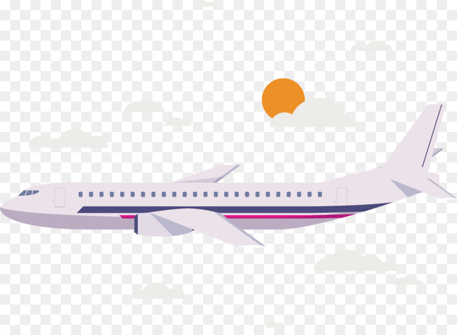 Boeing 767 Flugzeug Illustration - Vektor-Flugzeug zwischen den Wolken