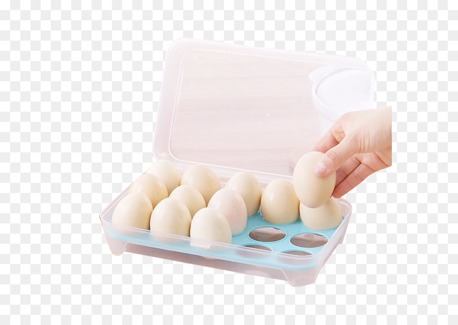 Ei-Box Kühlschrank, Lagerung von Lebensmitteln Kunststoff - Hand holding egg-box-material