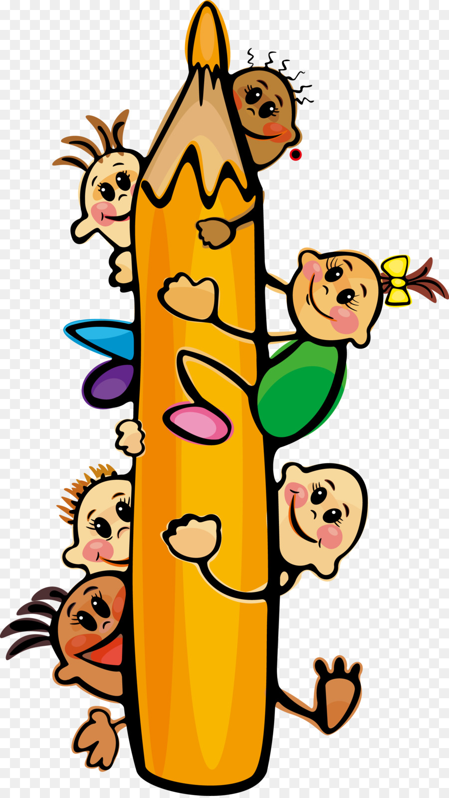 National Primary School, Kind clipart - Vektor-Farbe-Bleistift