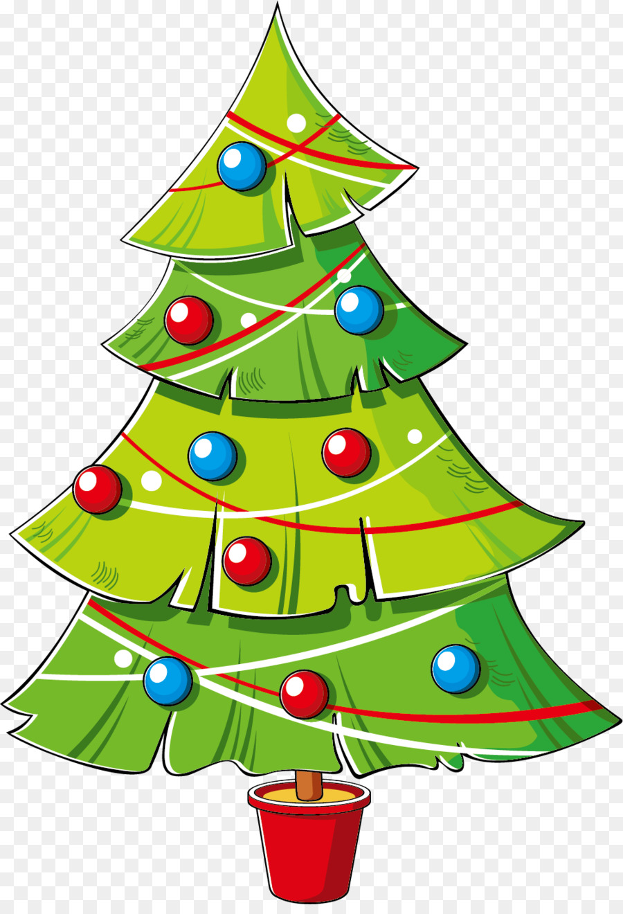 Albero di natale Cartoon Clip art - Cartoon Verde albero di Natale