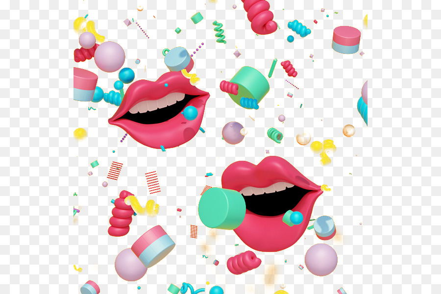 Lip Herunterladen, Clip art - Lippen dekorativen Elementen ball