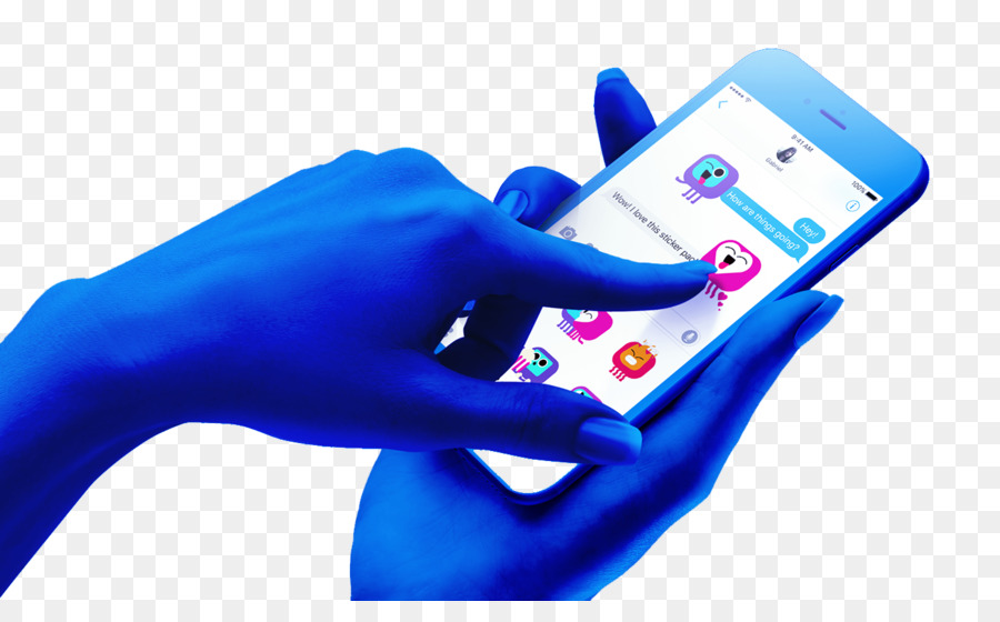 Logo thiết kế đồ Họa Hoạ - Màu xanh giữ một điện thoại di động