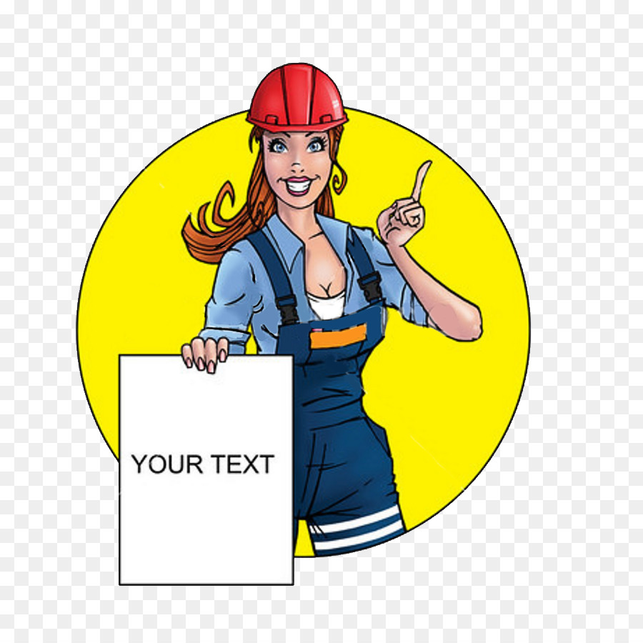 Papier Arbeiter-Illustration - Cartoon woman holding blank paper-PNG