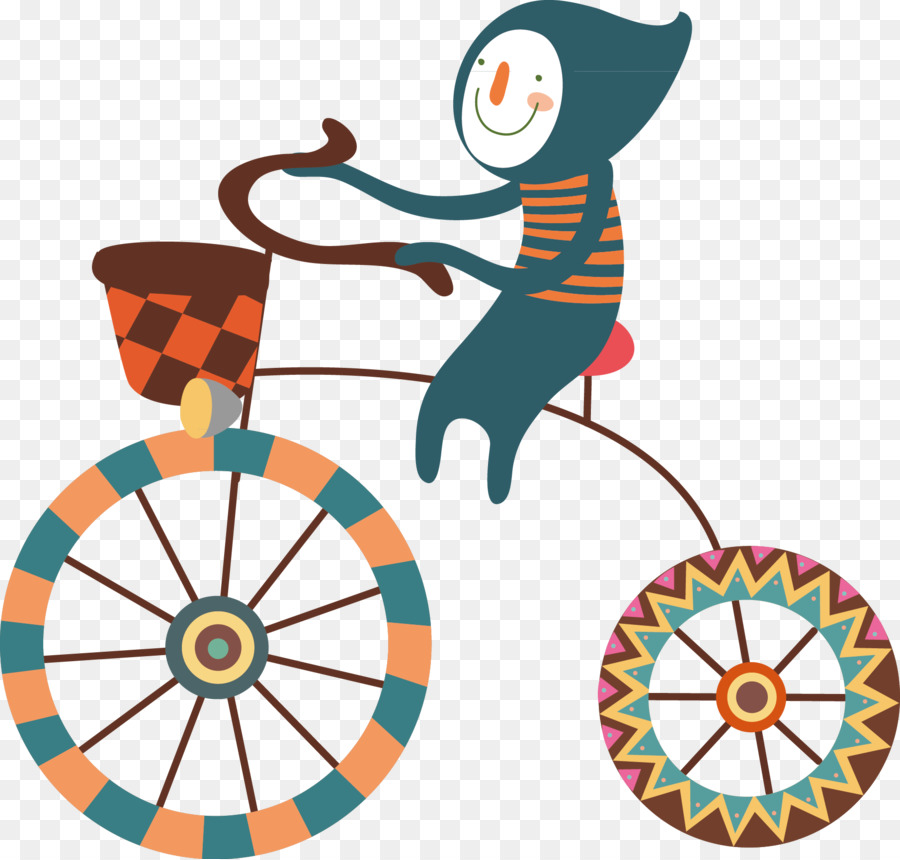 Cartoon-Illustration - Radfahren-Muster-Vektor