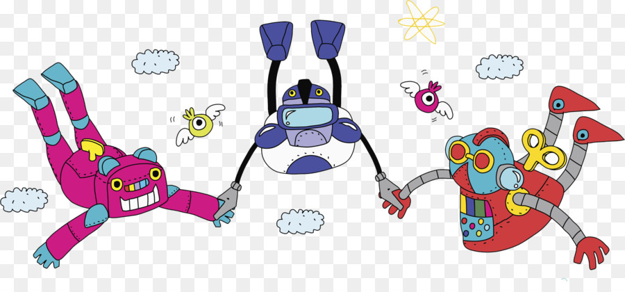 Robot Illustration - Fliegende Roboter