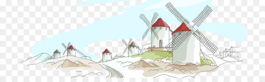 Wind farm, Windmill Illustrazione - edifici