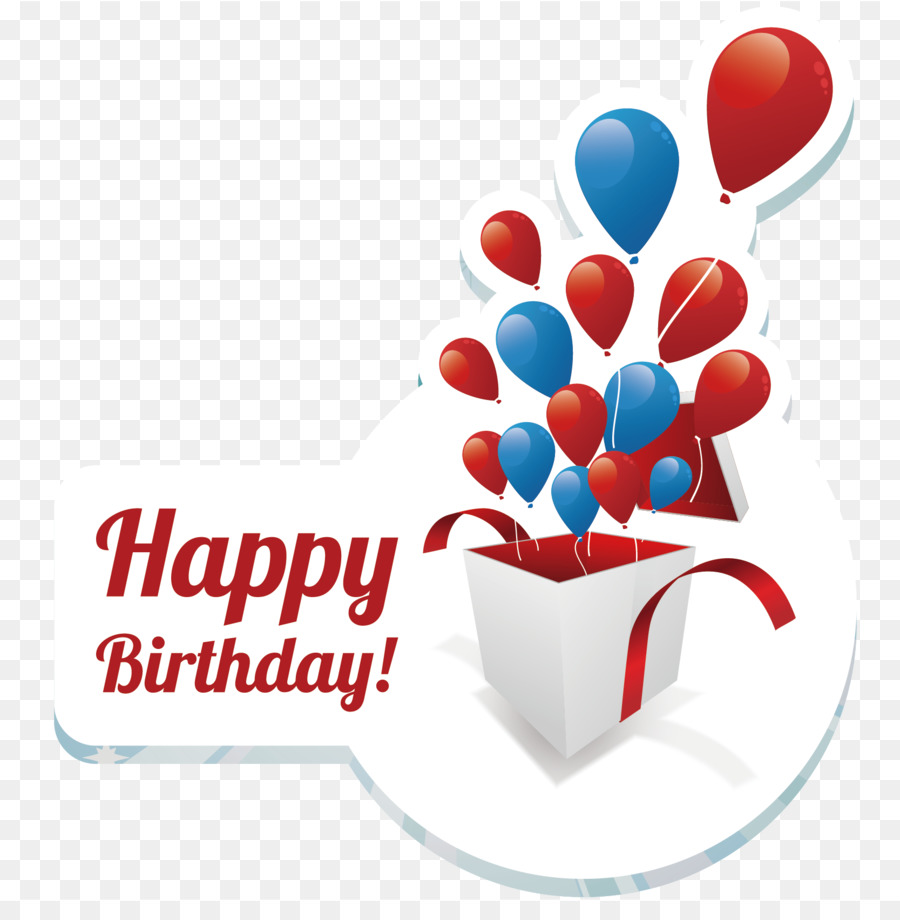 Geburtstagstorte Happy Birthday to you-Gruß-Karte - Kreative cartoon Ballon Geburtstag