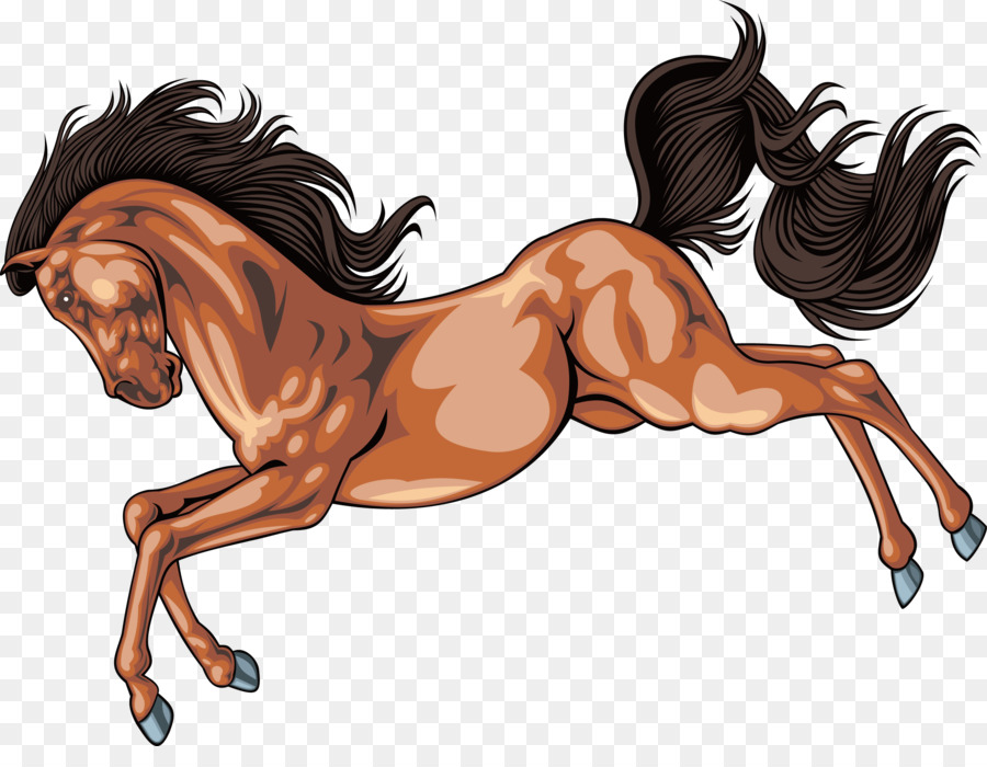 Bờm Ngựa Pony - Sa mạc ngựa vẽ tay Trung quốc gió trang trí véc tơ