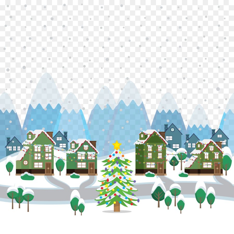 Weihnachten, Schnee, Abbildung - Vektor-Schnee