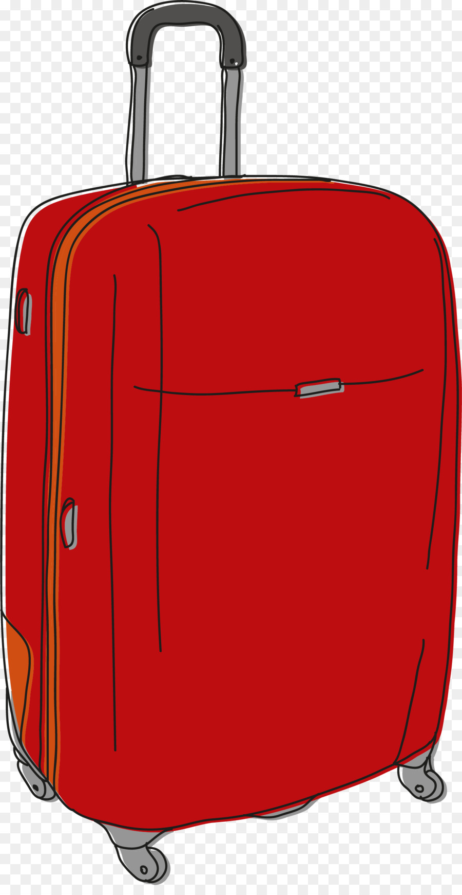 Bagaglio a mano Valigia Bagaglio di Disegno - Dipinti a mano rosso valigia