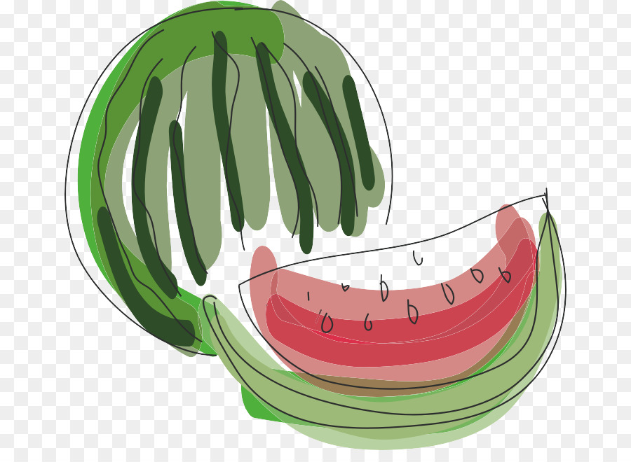 Wassermelone Abbildung - Hand-bemalten Wassermelone