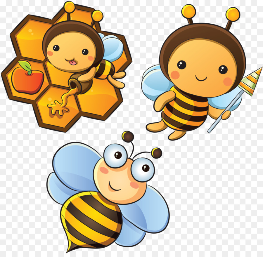 Papier Convite Bee Party Geburtstag - Cartoon Biene und Biene Brei