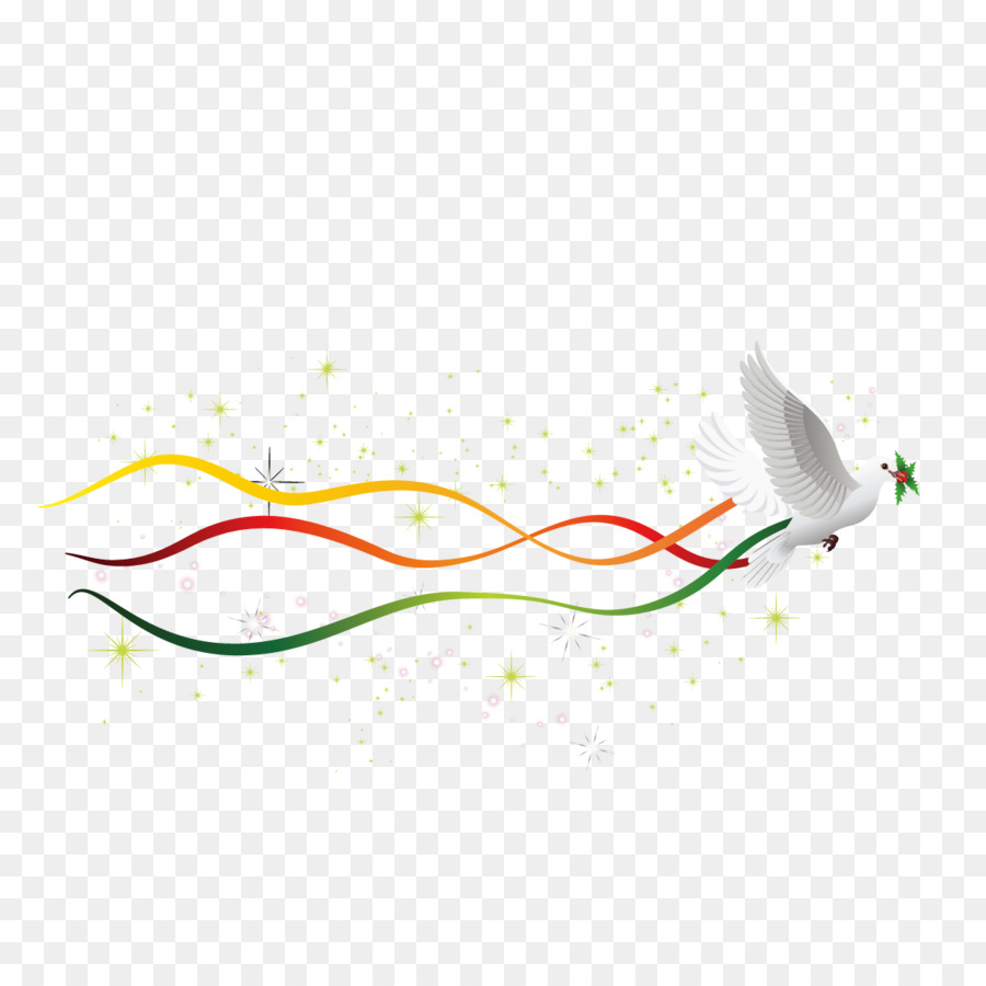 Columbidae-Line Grafik-design - Tauben und Farbe Wellenlinien