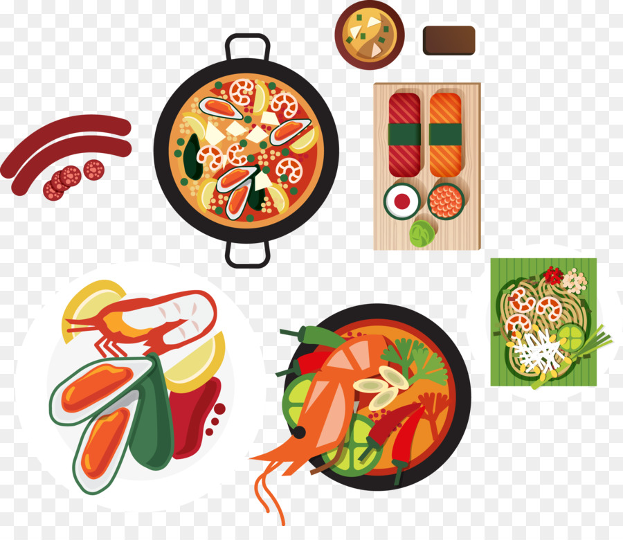 Hot-dog, Sushi, Wurst, Clip-art - Vektor-cartoon-kreative sushi-gourmet-Würstchen