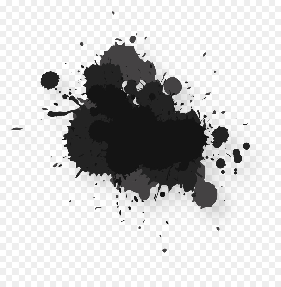 Schwarz Aquarell-Malerei, Tinte - Abstract black splash