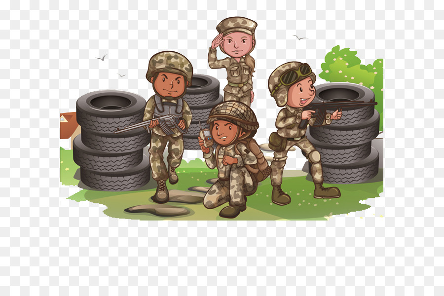 cartoon military characters