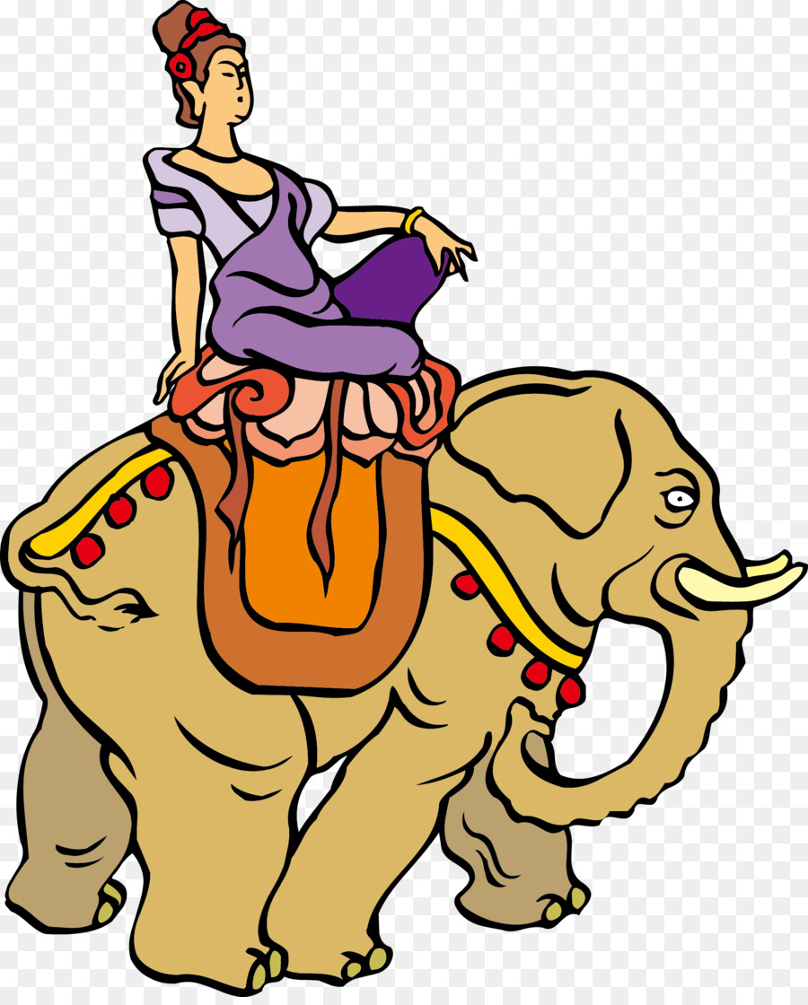 Indiano elefante Ganesha Clip art - Una figura seduta sul dorso di un elefante