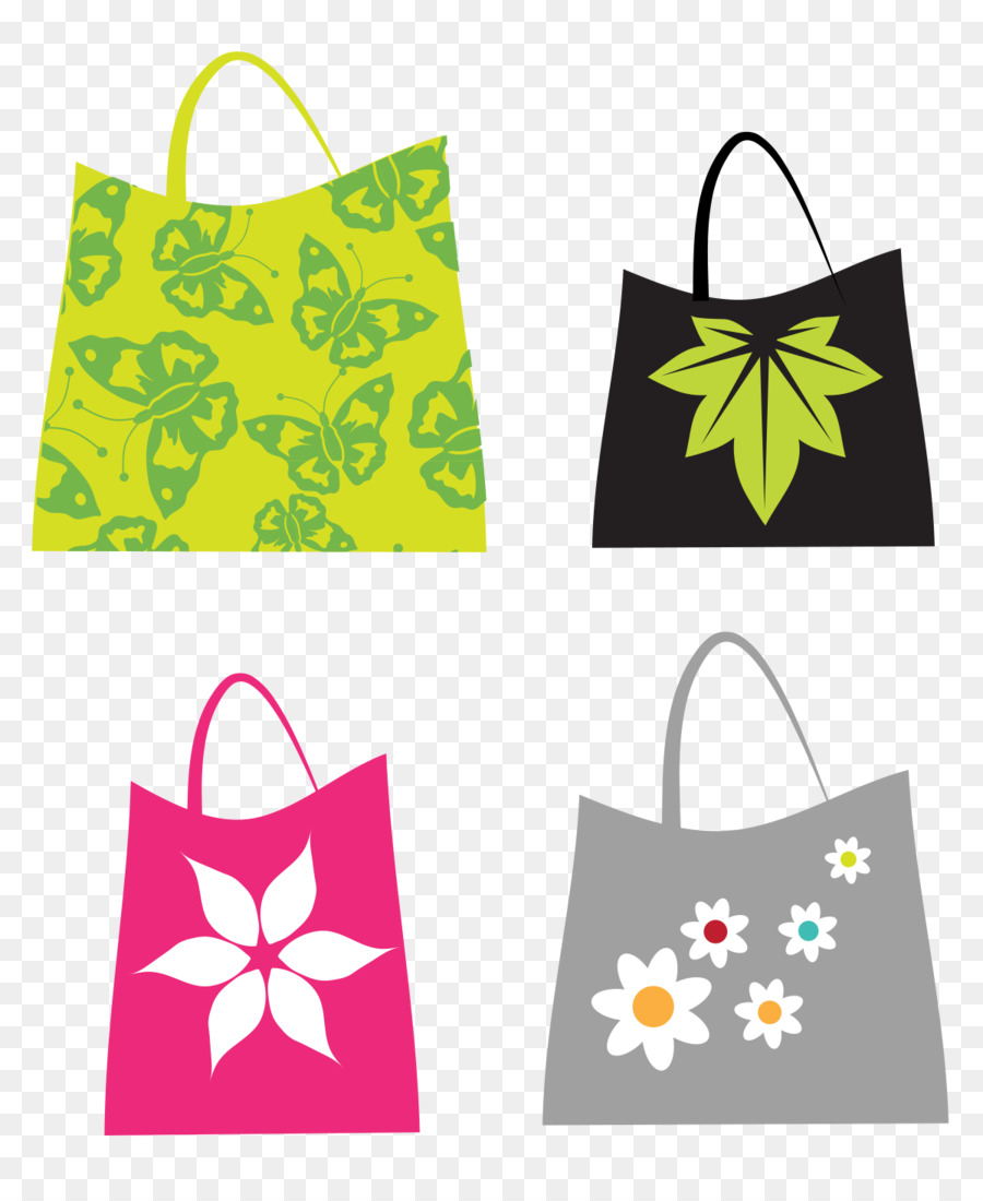 Shopping bag Handtasche Clip-art - Vektor-Blumen-Dekoration Cartoon Einkaufstasche