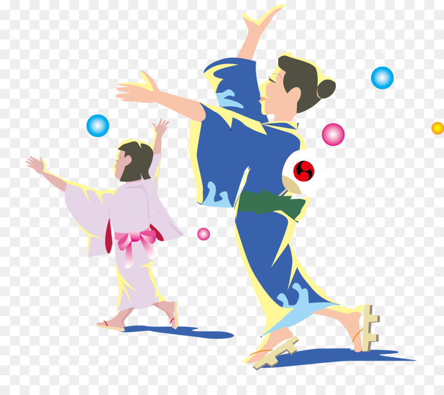 Giappone Danza Clip art - Giapponese, il kimono danza madre e figlia