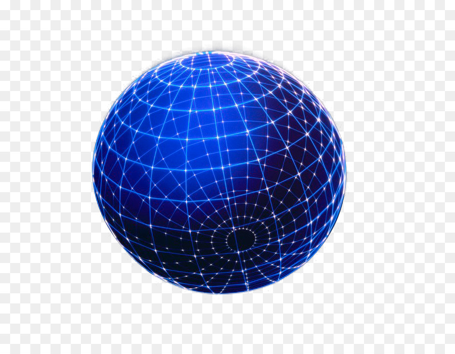 Roundball-Geometrie-Licht-Sphäre - Blaue Kugel von Wissenschaft und Technik