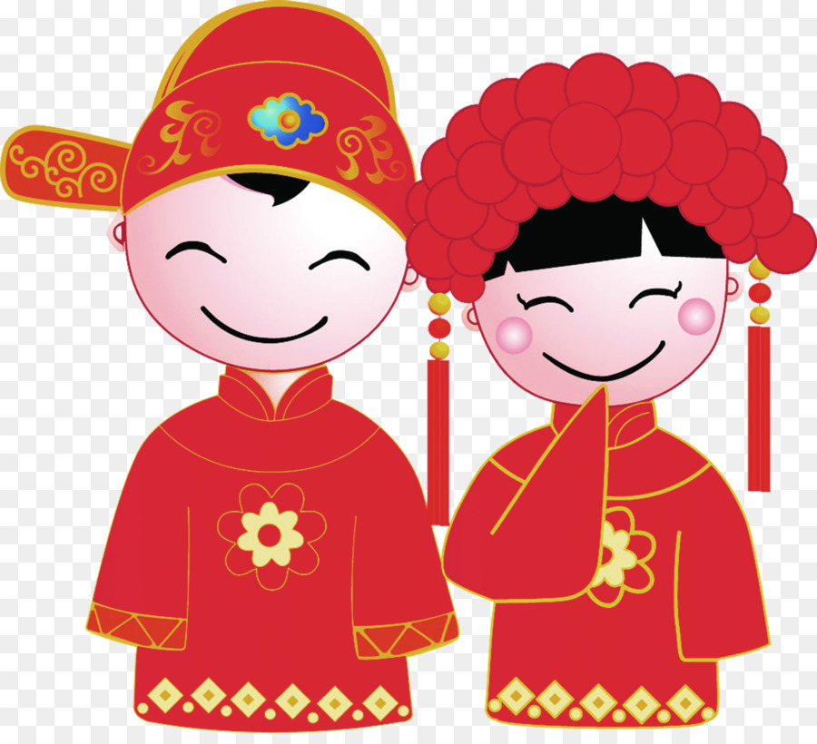 Cinese la Felicità del matrimonio da sposa da Sposa - Cartoon nozze sposa e lo sposo