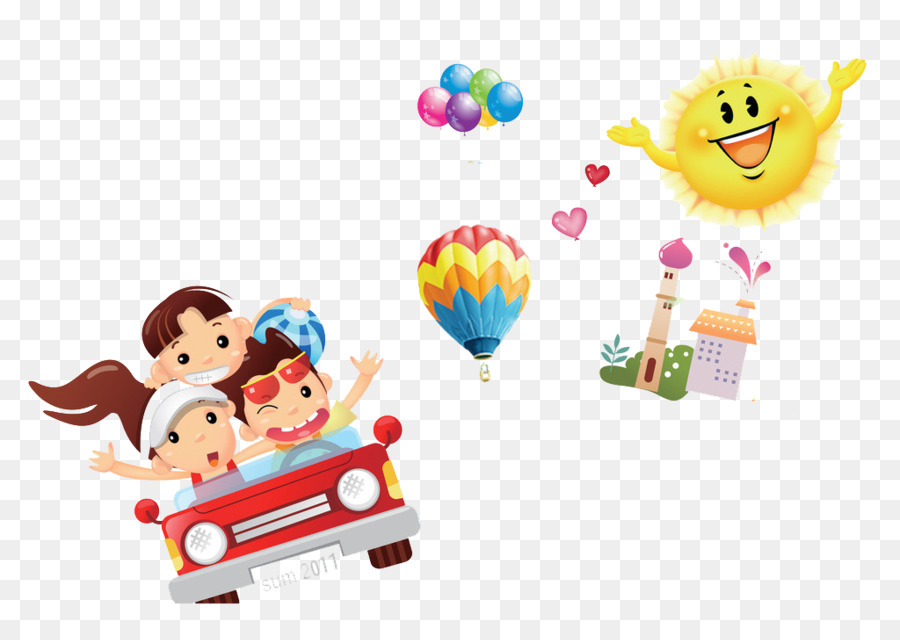 Kind-Karikatur-Sprechblase - Kind Auto Ballon