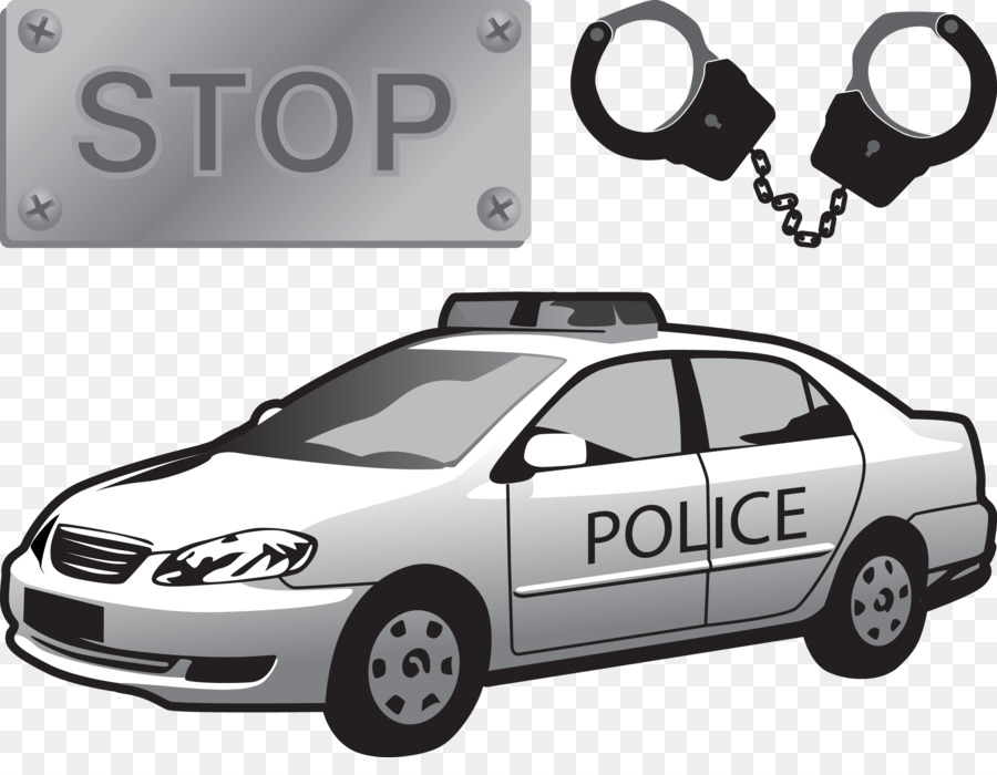 Ufficiale di polizia di Arrestare l'auto della Polizia - Auto della polizia vettoriale