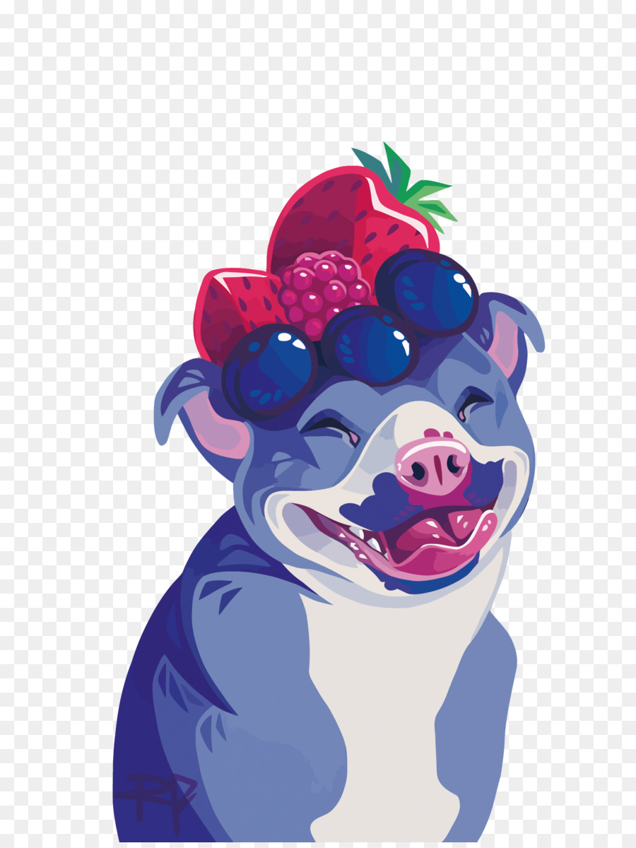 Maiale domestico Auglis Illustrazione - Vettore di maiale e frutta