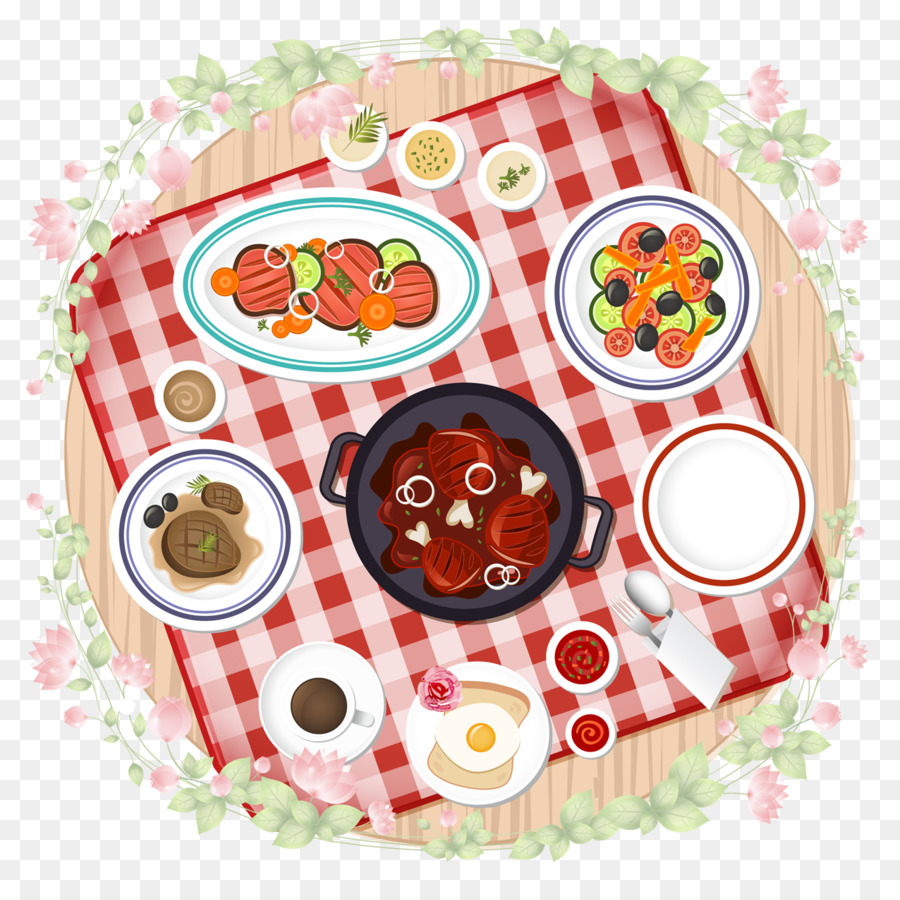 Pizza, Europäische Küche, Frühstück Poster - Cartoon-Tabelle