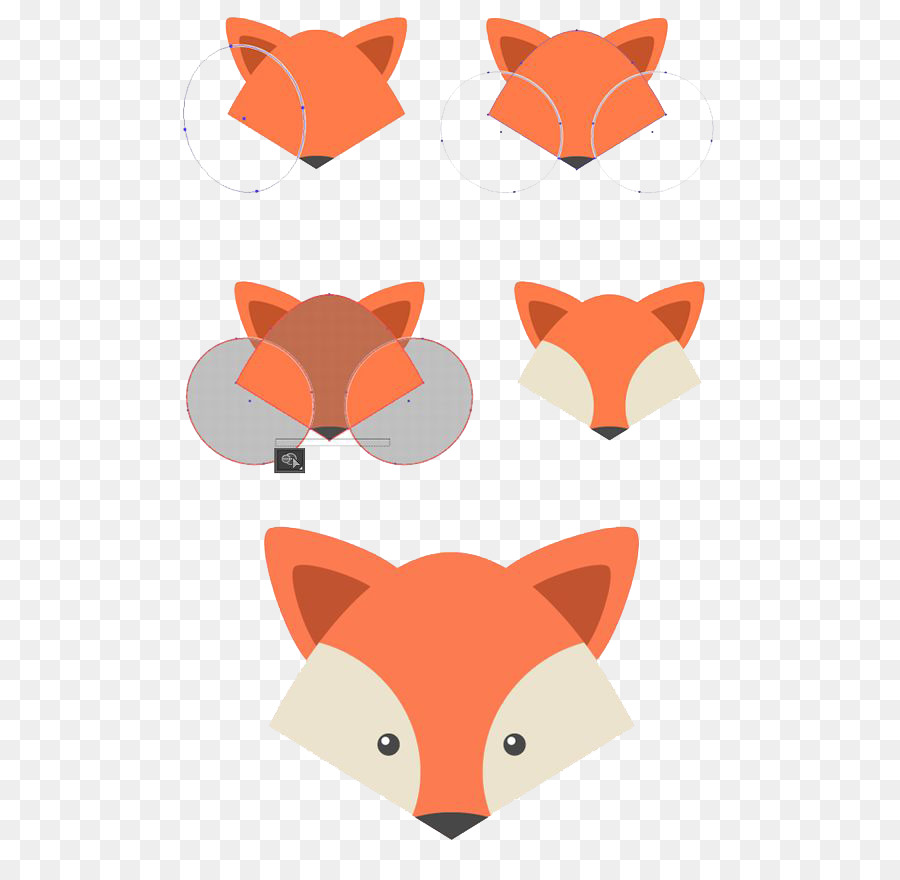 Adobe Illustrator-Zeichnung Tutorial Form - Zeichnen Sie einen kleinen Schritt fox