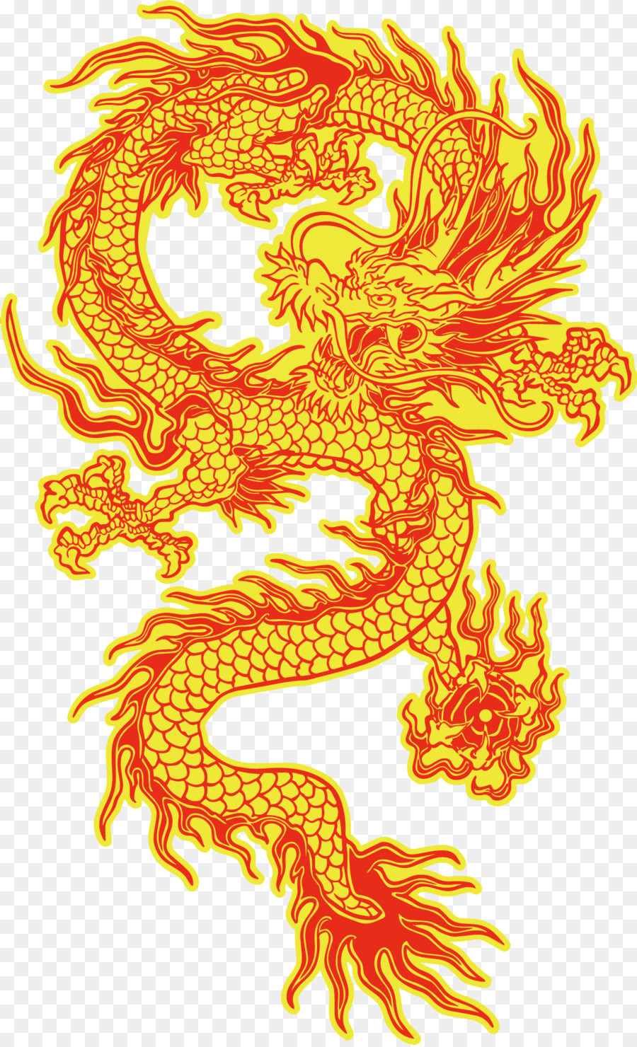 Chinesischer Drache Korean dragon Illustration - Drachen Muster