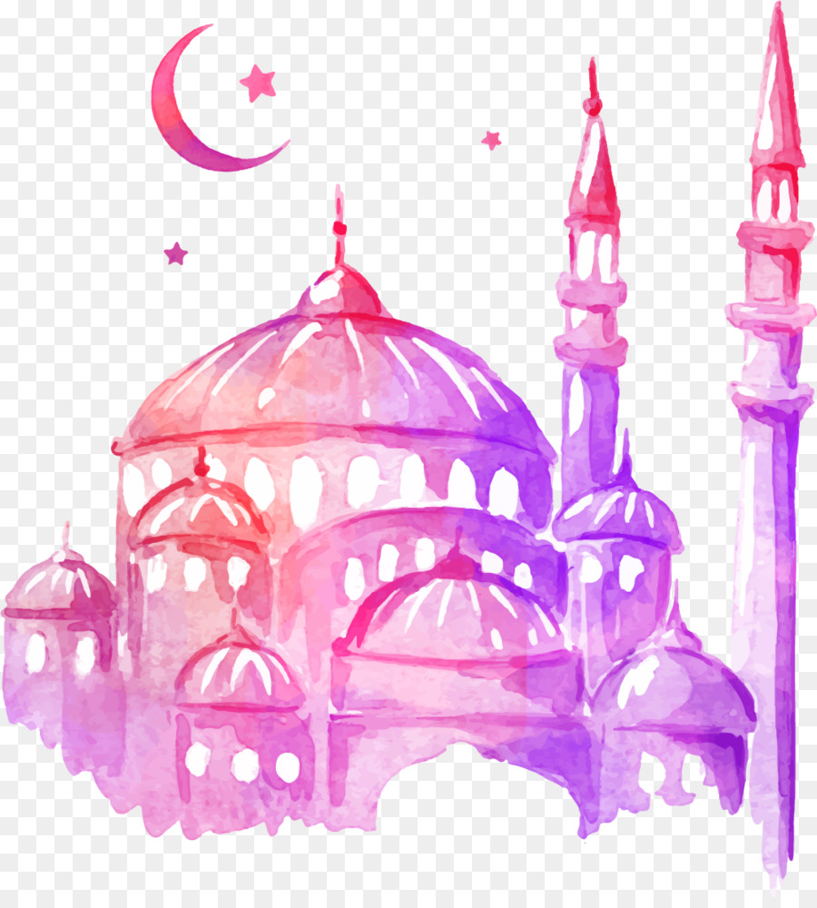 Ramadan Zeichnung Moschee Aquarell-Malerei - Traum bunte Burg