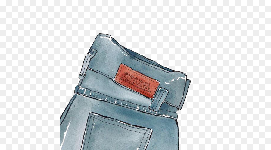 Jeans Mode-Accessoire-Symbol - Hand-Bemalte jeans
