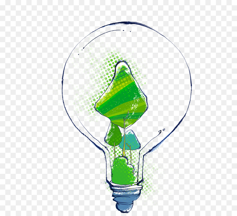 Glühlampe Umweltschutz, Grün, Illustration - Green light bulb idea