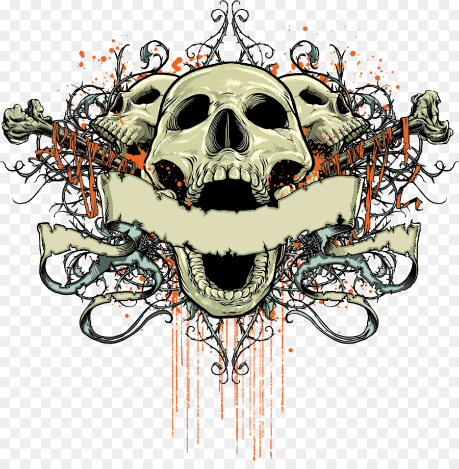 Death Skull Tattoo Shadowy PNG Transparent SVG Vector | OnlyGFX.com