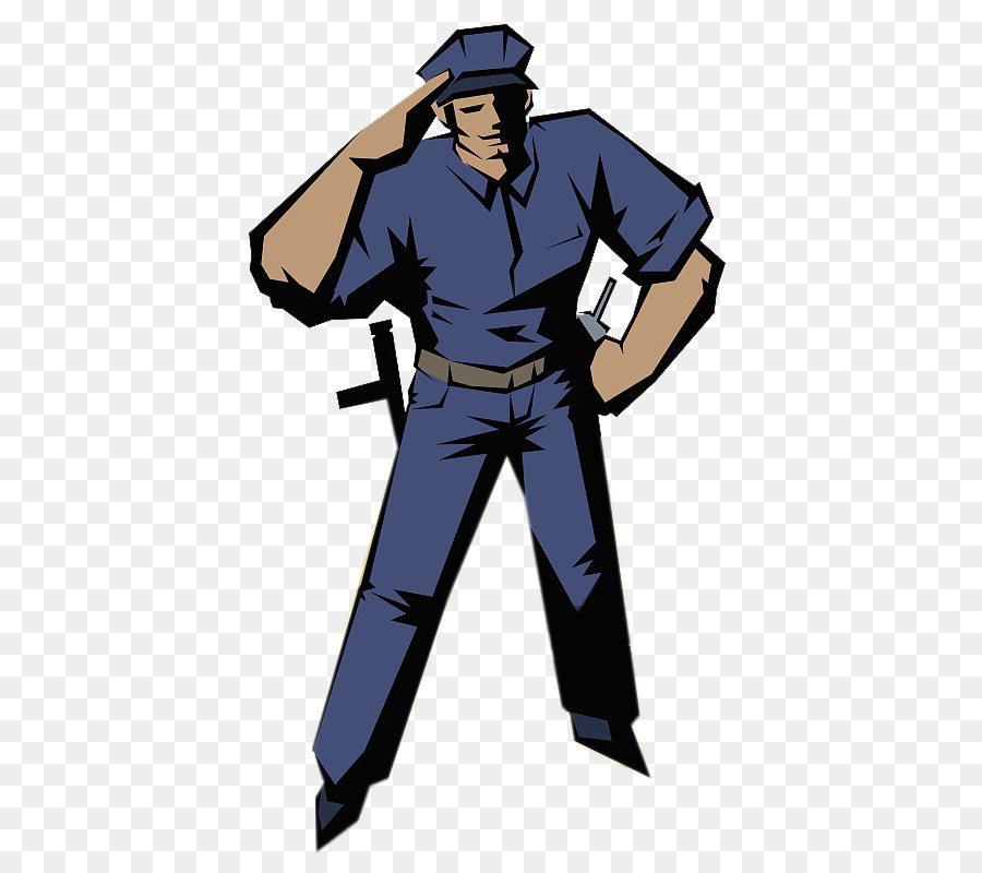 Funzionario di polizia, Uniforme Salute Illustrazione - Una missione di polizia, uniforme blu