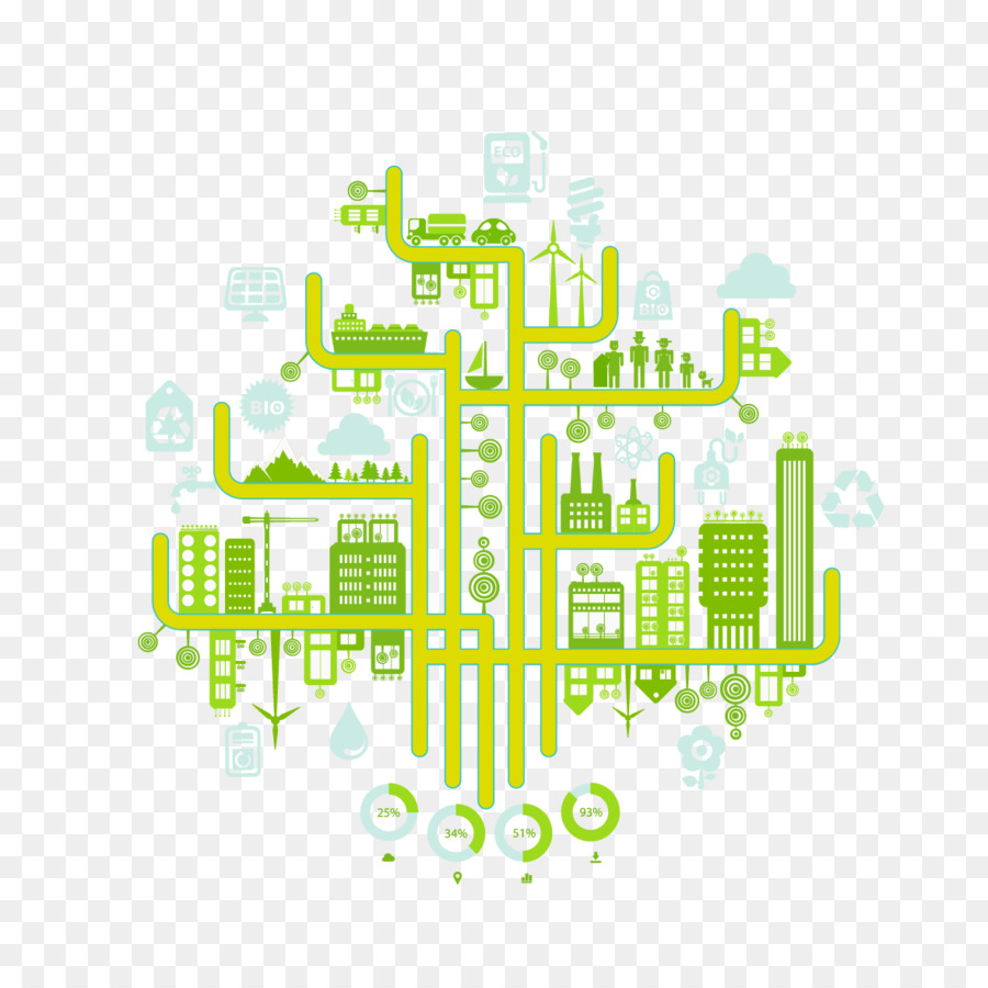 Smart city-Infografik Öko-Städte - Vector creative green building design