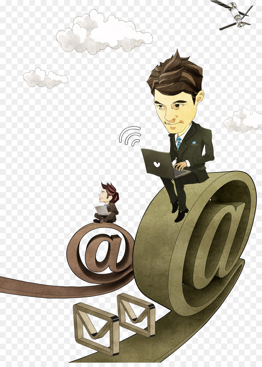 Simbolo Icona Di Download - Uomini d'affari con la cassetta postale di simboli