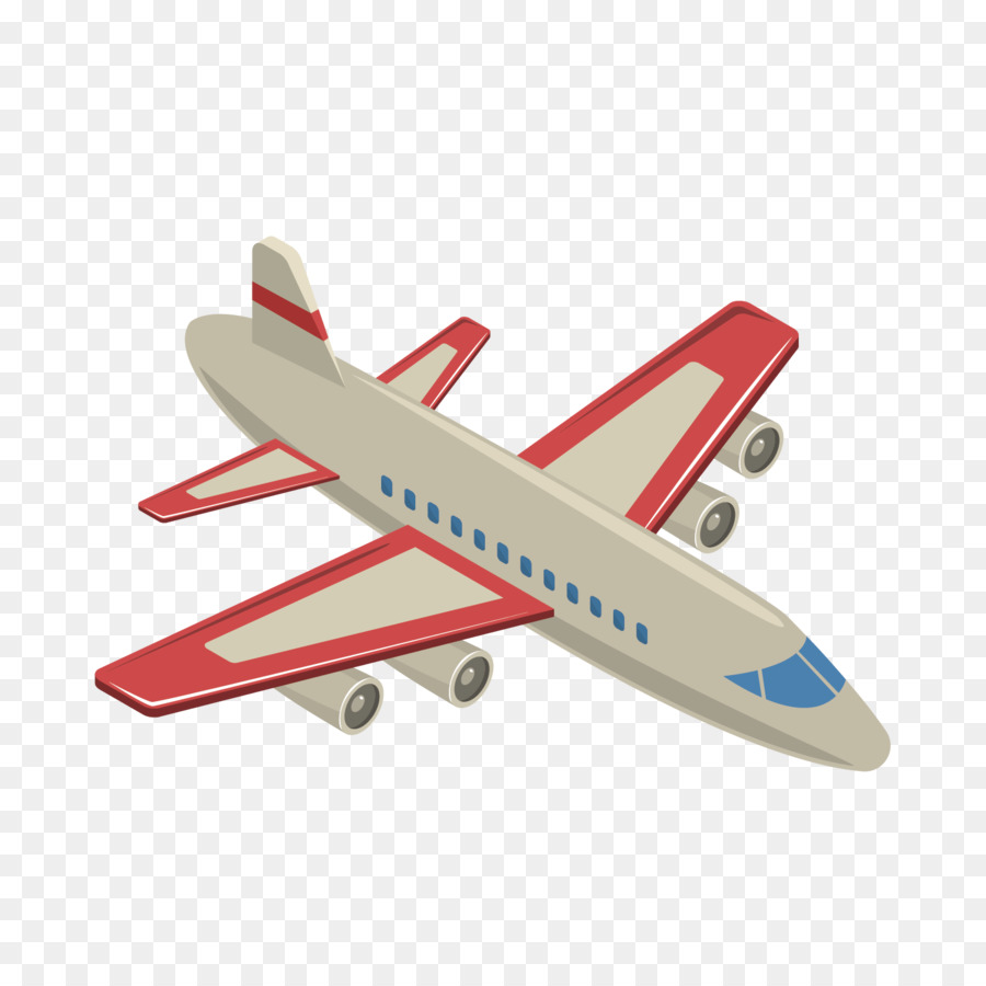 Aereo a fusoliera Stretta aeromobile, Airliner - Vector cartoon dipinte a mano dei passeggeri aerei