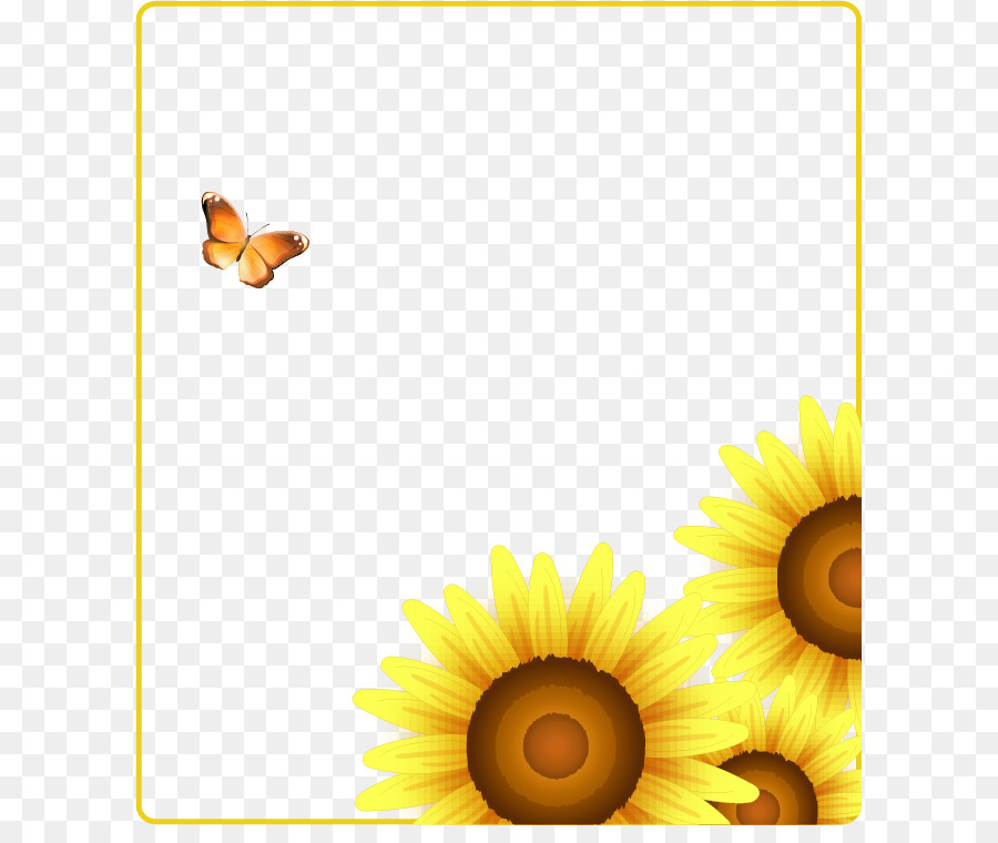 Gemeinsame Sonnenblume - Koreanisch Mode Schmetterling Muster Dekoration Sonnenblumen