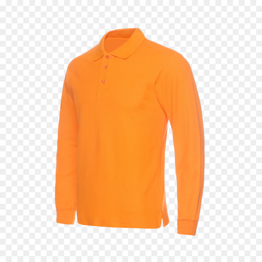 Ärmel Hals - Orange langärmelige T-shirt