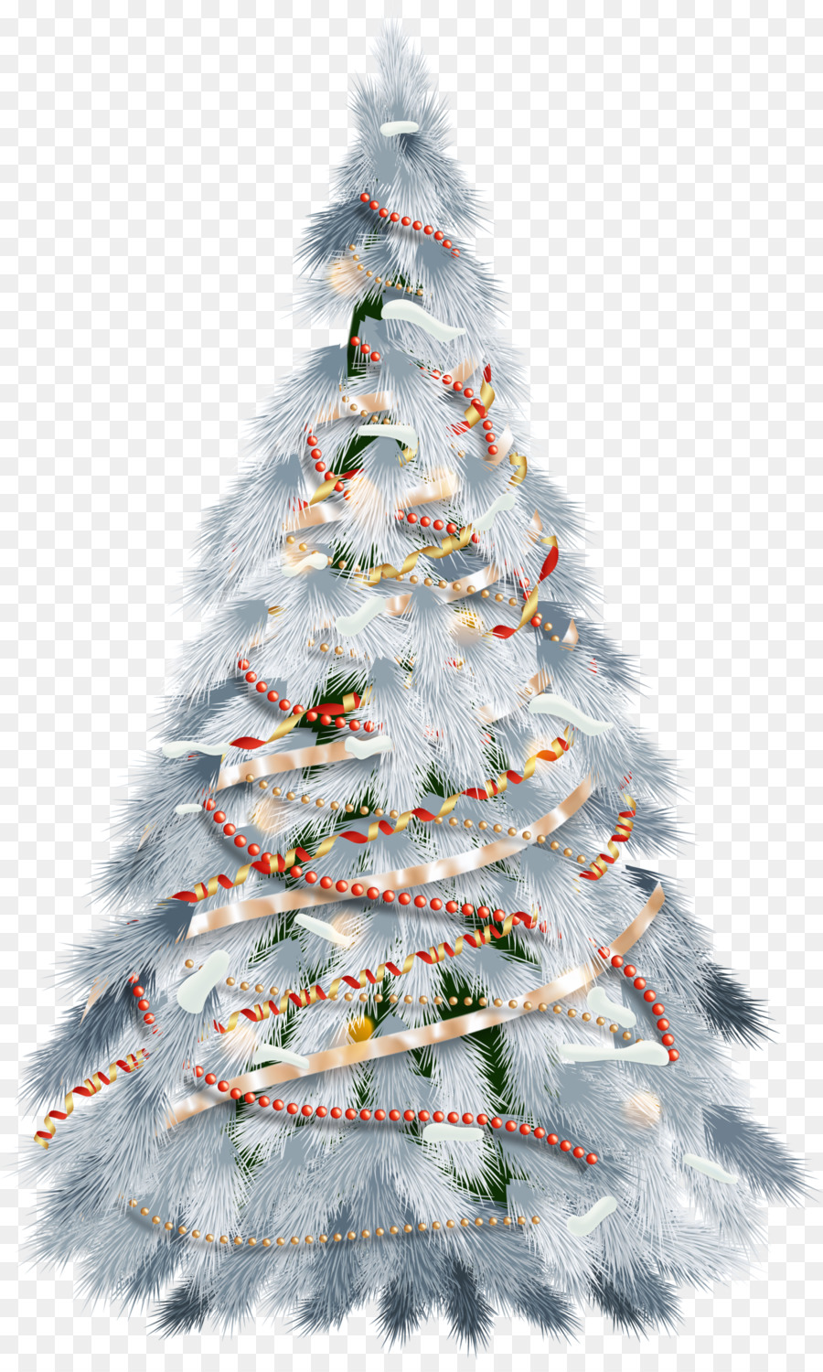 Albero di natale, ornamento di Natale Bianco Natale - Il nastro bianco albero di Natale